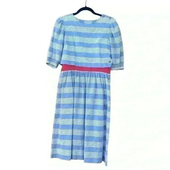 Vintage chambray 1960s school dress - Picture 1 of 6